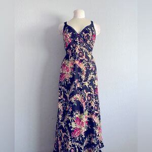 Oscar De La Renta Pink Label Floral Maxi Slip dress Size Medium